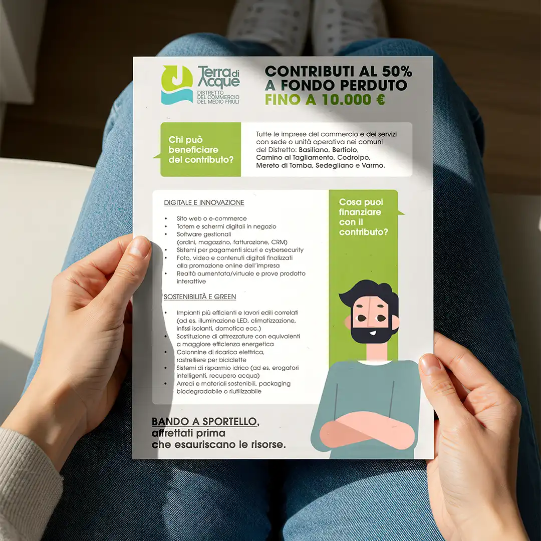 Volantino A4 Contributi Distretto Terra di Acque